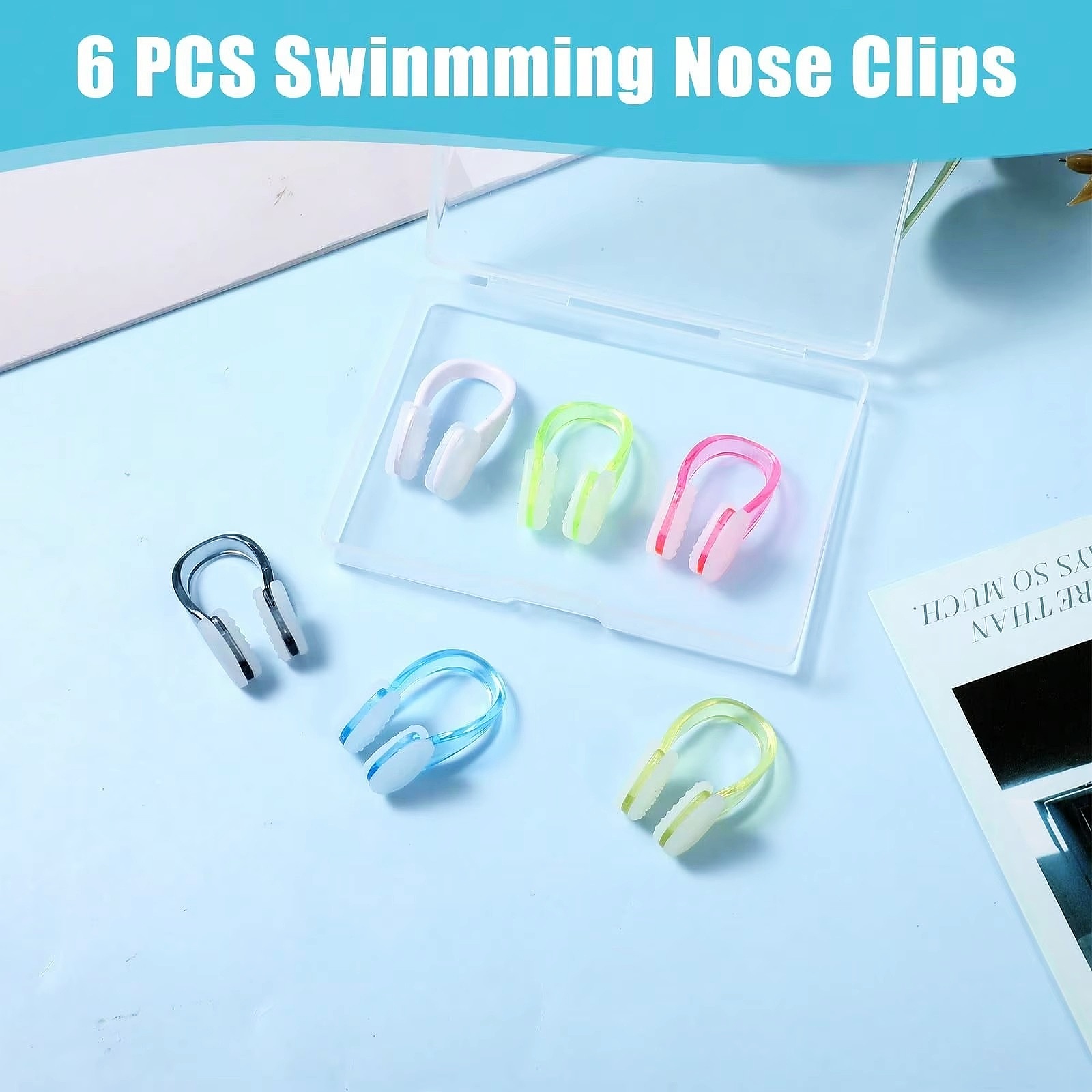 Aquatic Sports Swimming - مجموعة مشابك أنف سيليكون مقاومة للماء