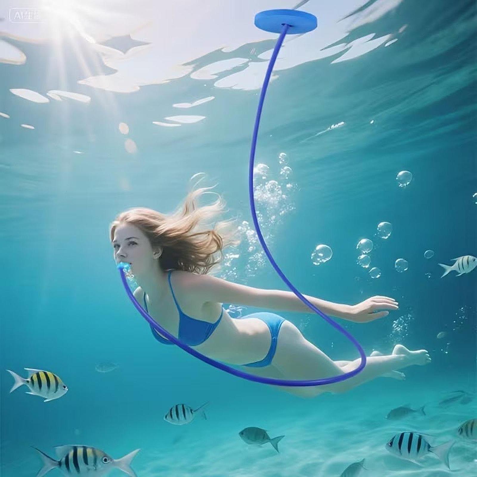 Aquatic Sports Swimming - أنبوب غوص سيليكون محمول جاف بالكامل
