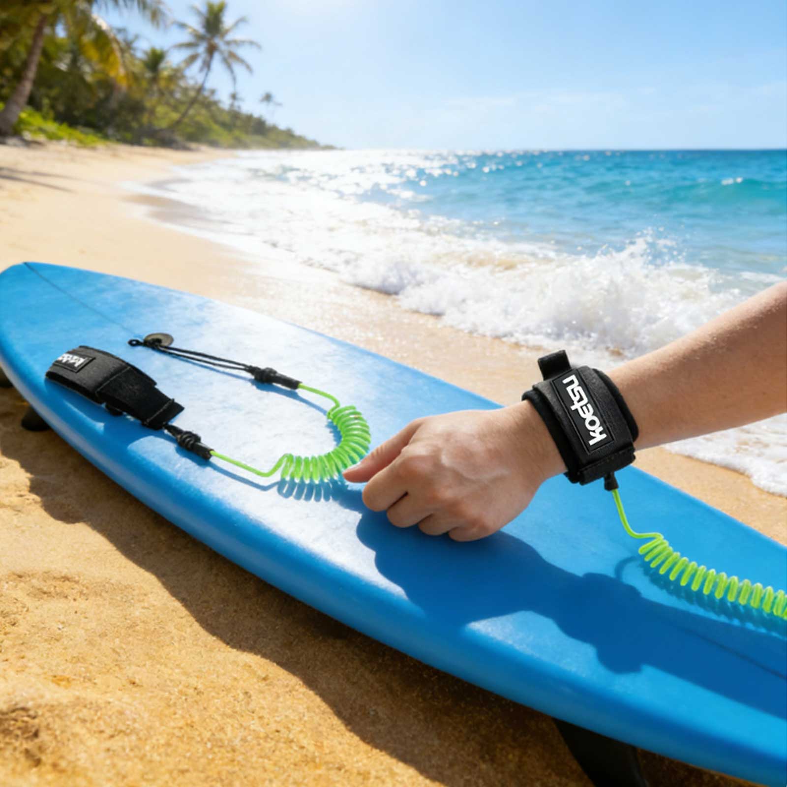 حبل ربط ملفوف للوح التزلج على  - مراجعة Surfboard Leash Ankle وسعره